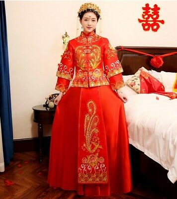Chinese Wedding Dress Qipao Kua Cheongsam 7c Many Sizes Available
